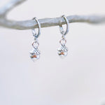 Dainty Gold Acorn Earrings dangle Huggie Hoop handmade nature autumn fall jewelry for women earthy woodland gifts for sister, friend, mom