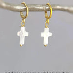 Dainty Mother of Pearl Cross Necklace 14k gold, sterling silver Catholic jewelry Christian faith necklace communion religious gift for her