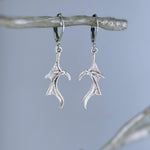 Silver Dragon Wing Earrings dangle handmade whimsigoth jewelry stainless steel grunge gothic earrings spooky Halloween witchy earrings gift