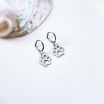 Gold Paw Print Dog Earrings dangle Hoops silver rose gold handmade animal jewelry gift for dog moms animal lovers veterinarians vet techs