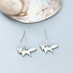 Silver Fox Earrings dangle handmade nature woodland animal Jewelry minimalist cottagecore earrings gift for women daughter sister bff friend
