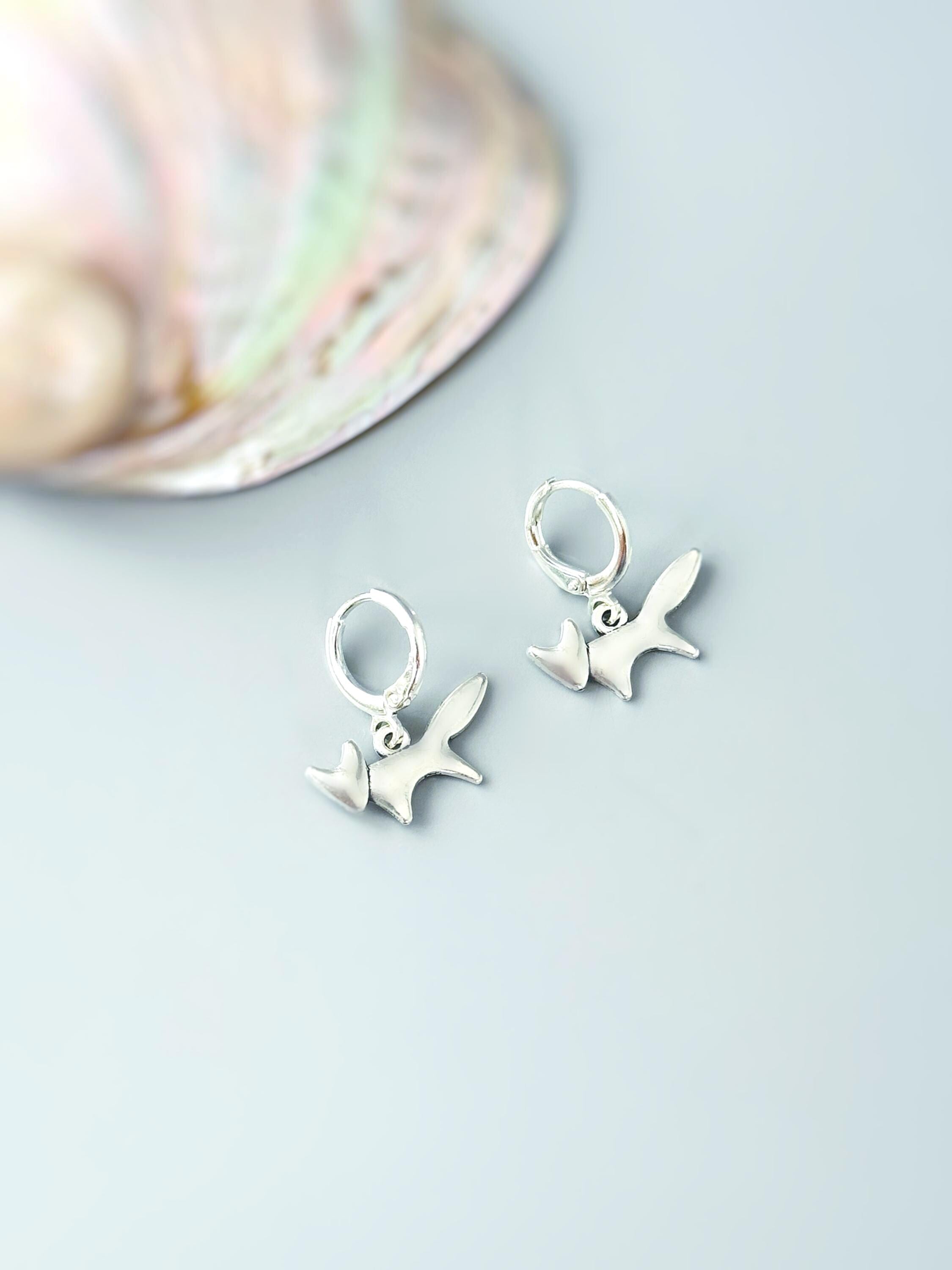 Silver Fox Earrings dangle handmade nature woodland animal Jewelry minimalist cottagecore earrings gift for women daughter sister bff friend