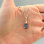 Dainty Smooth Briolette Labradorite Necklace Sterling Silver or 14k Gold