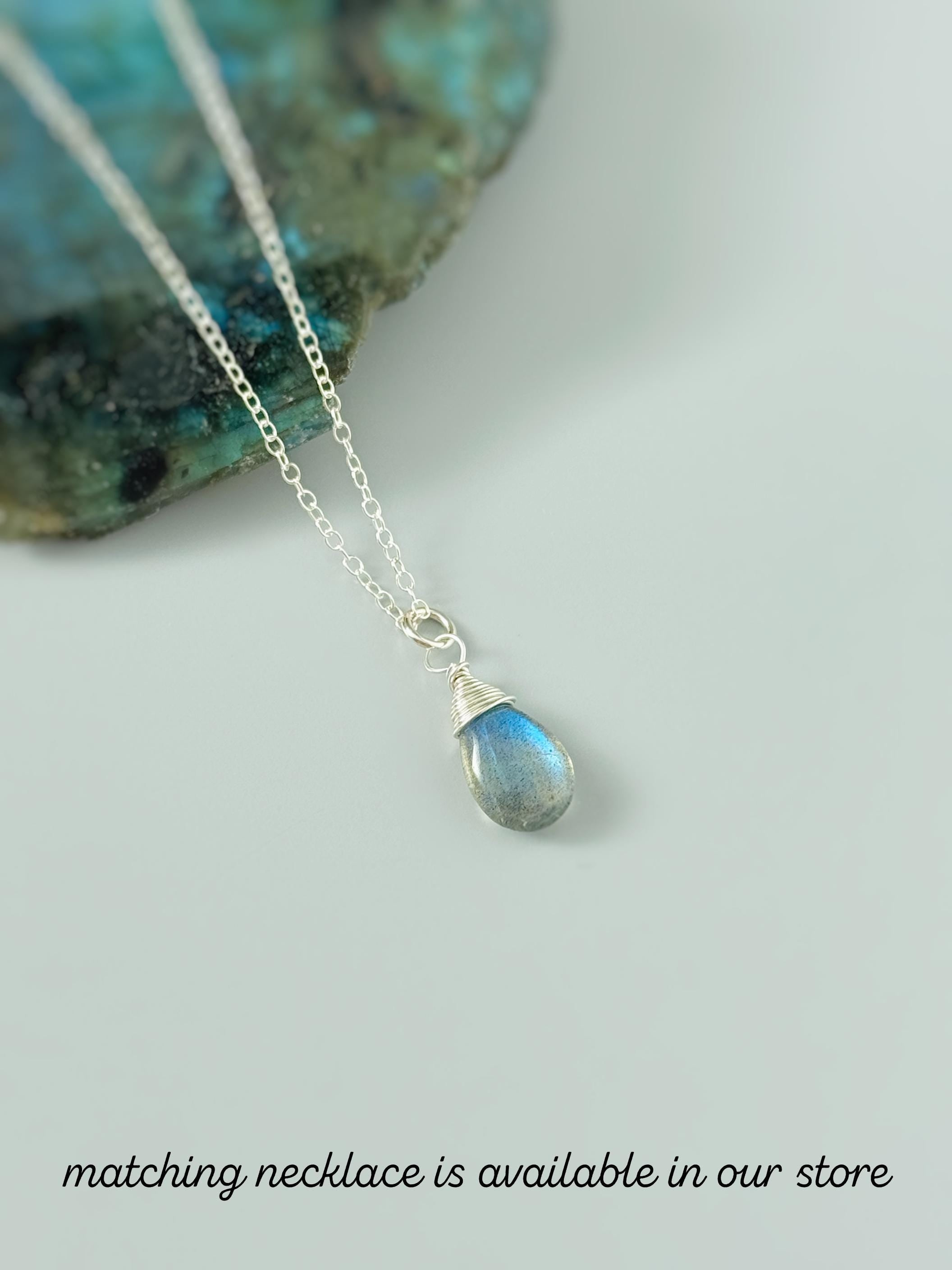 Dainty Labradorite earrings Sterling Silver, 14k Gold fill, and Rose Gold Fill