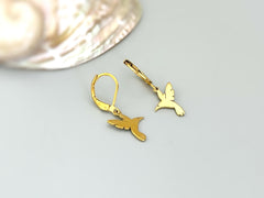 Hummingbird Gift Handmade Hummingbird earrings dangle in gold or silver. These bird earrings are the perfect gift for moms, nature and bird lovers.