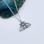 Silver Moth Earrings dangle handmade whimsigoth jewelry gothic insect bug jewelry grunge goth deaths head moth statement earrings for women