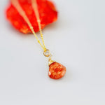 Silver Sunstone Necklace for women Sterling Silver, 14k Gold Fill, Rose Gold handmade in Michigan Oregon sunstone pendant jewelry for her