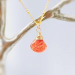 Silver Sunstone Necklace for women Sterling Silver, 14k Gold Fill, Rose Gold handmade in Michigan Oregon sunstone pendant jewelry for her