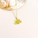 Gold Water Lily Flower Earrings dangle