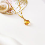 Dainty Citrine Necklace 14k Gold Fill, Sterling Silver November Birthstone Jewelry Faceted Yellow Gemstone Pendant Handmade Gift for Her