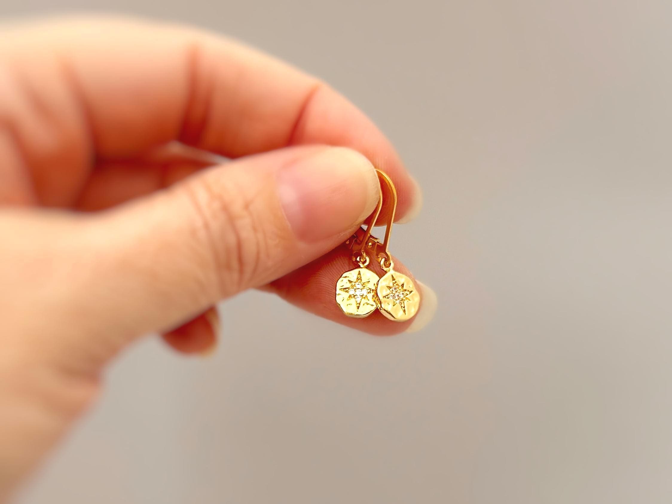 Dainty Polaris North Star Earrings dangle gold, silver, rose gold boho handmade crystal jewelry graduation gift for daughter granddaughter