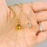 Dainty Acorn Necklace gold silver handmade Woodland Nature Autumn Fall Jewelry unique charm pendant gift for women adventurers, hikers, mom