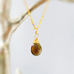 Dainty Smoky Quartz Necklace Sterling Silver, 14k Gold Fill handmade brown gemstone Jewelry Handmade Gift for wife, sister, girlfriend mom