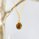 Dainty Smoky Quartz Necklace Sterling Silver, 14k Gold Fill handmade brown gemstone Jewelry Handmade Gift for wife, sister, girlfriend mom
