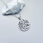 Silver Filigree Cloud Necklace sky wave pendant handmade jewelry gift for outdoor nature lovers and adventurers daughter, sister, friend bff