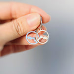 Silver Mountain Earrings Huggie Hoop dangle gold hoops handmade nature jewelry gift for hikers, campers, skiers bff Colorado smoky mountains