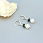 Pearl and Blue Sapphire Earrings