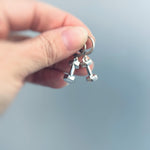 Gold, Silver Dumbbell Earrings Huggie Hoop dangle unique fitness accessories gym gift for personal trainers powerlifters, weightlifters, her