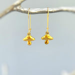 Boho Mushroom Earrings dangle gold