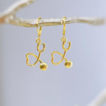 Stethoscope Earrings silver, gold heart unique nursing gift for medical school students graduation doctors rn nurse practitioners sister bff