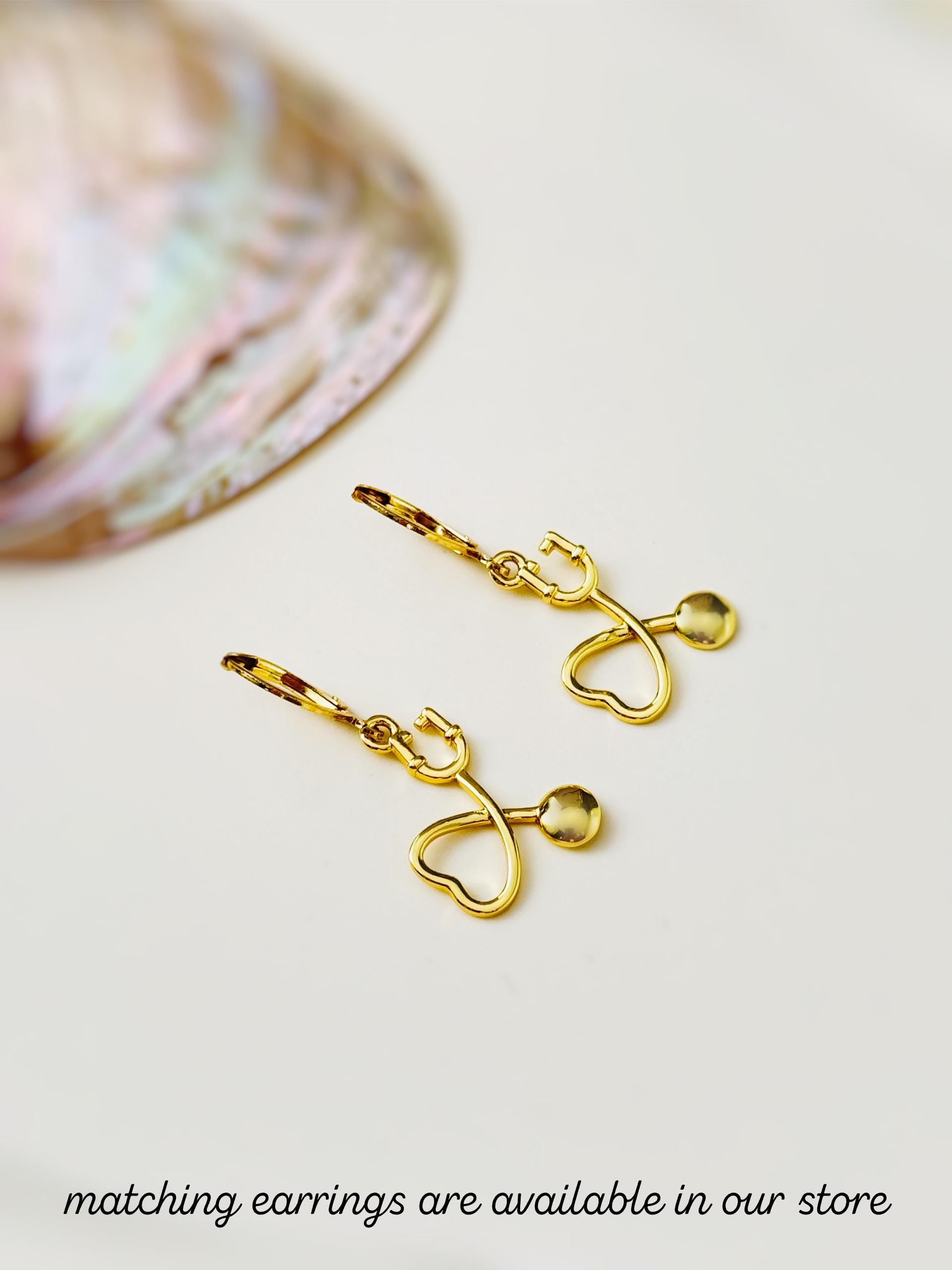 Stethoscope Necklace silver, gold heart unique nursing gift for medical school students graduation doctors rn, nurse practitioners sister