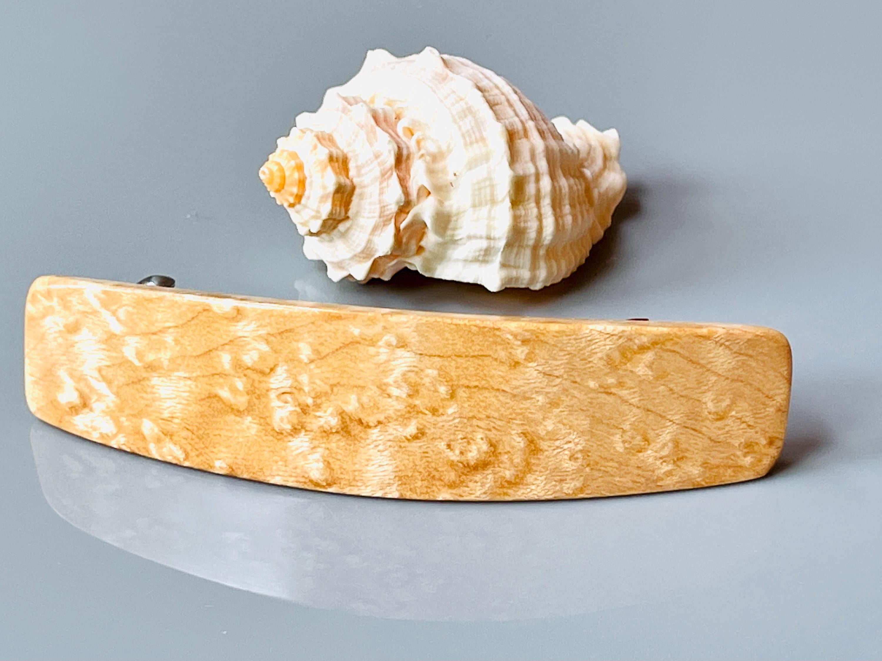 Large Birdseye Maple Wooden Hair Barrette