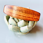 Medium Curly Koa wood barrette, AAA wood hair clip, fine hair barrette, wooden barrette,