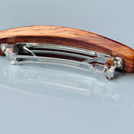 Medium Curly Koa wood barrette, AAA wood hair clip, fine hair barrette, wooden barrette,