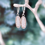 Silver Pine Tree Earrings dangle handmade jewelry gift for hikers and nature lovers minimalist winter pine tree jewelry for her