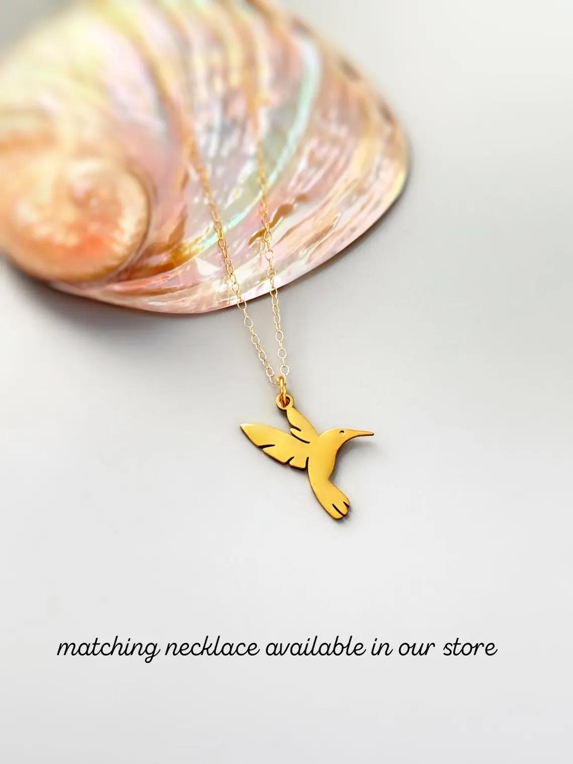 Dainty Hummingbird Earrings dangle silver Huggie Hoops gold, handmade nature jewelry unique gift for bird lovers watchers daughters sister