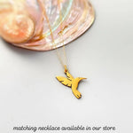 Dainty Hummingbird Earrings dangle Huggie Hoops gold, silver handmade nature jewelry unique gift for bird lovers watchers daughters sister