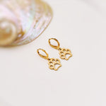 Silver Paw Print Dog Earrings dangle Hoops handmade animal jewelry gift for dog moms animal lovers veterinarians and vet techs