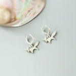 Silver Fox Earrings dangle huggie hoops handmade nature woodland animal Jewelry minimalist cottagecore earrings gift for her daughter sister