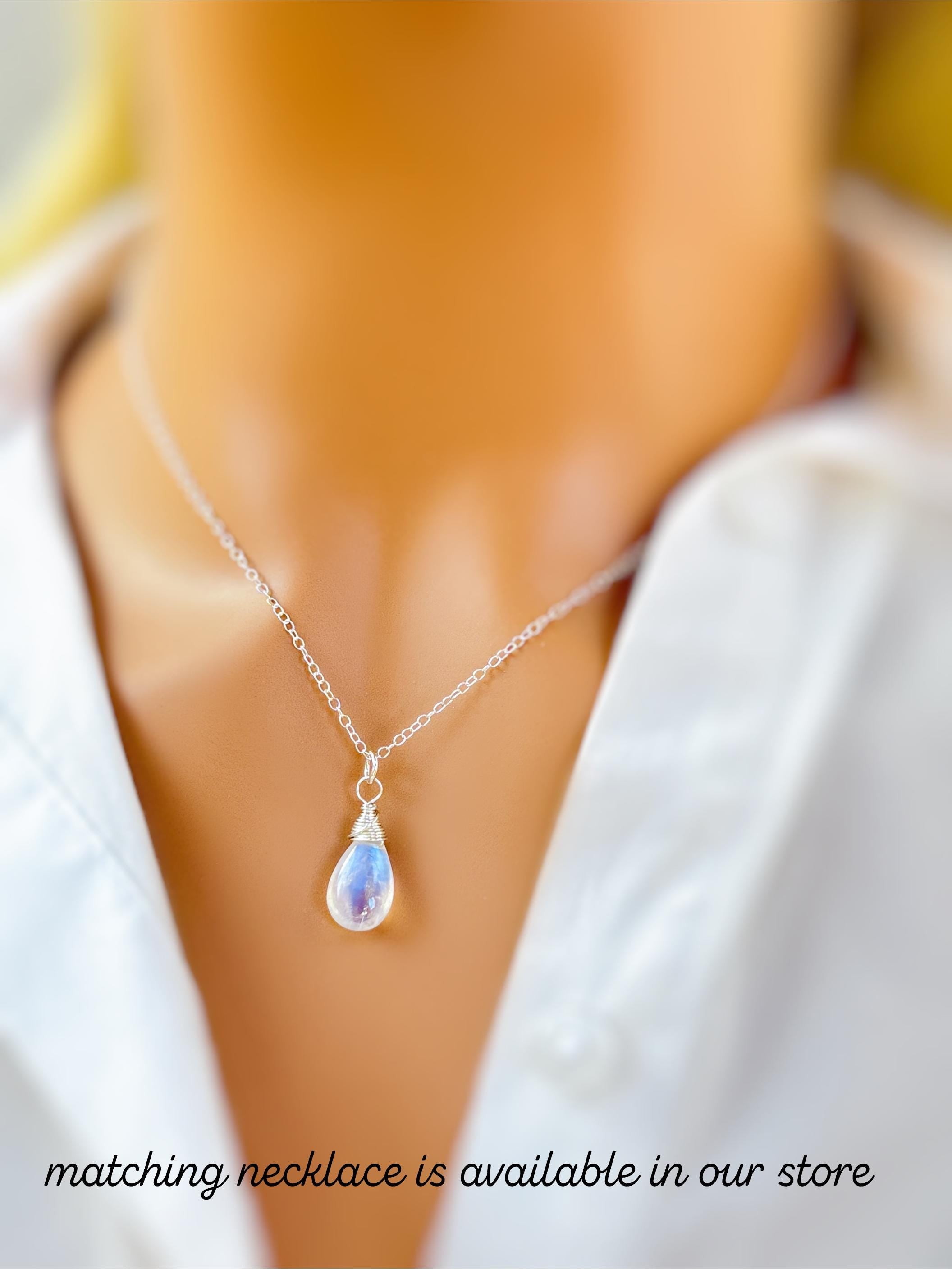 Smooth Moonstone Dangle Earrings