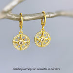 Dainty Diamond and Gold Compass Necklace handmade travel jewelry gift for graduation, adventurers compass pendant gift for daughter, sister