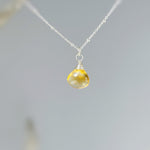 Dainty Citrine Necklace 14k Gold Fill, Sterling Silver November Birthstone Jewelry Faceted Yellow Gemstone Pendant Handmade Gift for Her