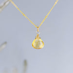 Dainty Citrine Necklace 14k Gold Fill, Sterling Silver November Birthstone Jewelry Faceted Yellow Gemstone Pendant Handmade Gift for Her