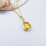 Dainty Citrine Necklace 14k Gold Fill, Sterling Silver November Birthstone Jewelry Faceted Yellow Gemstone Pendant Handmade Gift for Her