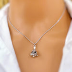 Silver Christmas Tree Necklace pine tree pendant handmade rustic nature jewelry gift for outdoor lovers holiday party winter jewelry gift