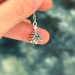 Silver Christmas Tree Necklace pine tree pendant handmade rustic nature jewelry gift for outdoor lovers  holiday party winter jewelry gift