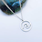 Dainty Gold Wave Necklace Ocean Wave Pendant Beach Jewelry in Silver Gold or Rose Gold Swimmer,  Surfer Gift for water lover nature necklace