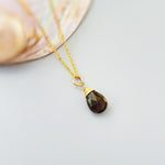 Dainty Smoky Quartz Necklace Sterling Silver, 14k Gold Fill handmade brown gemstone Jewelry Handmade Gift for wife, sister, girlfriend mom