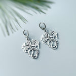 Silver Dragon Earrings dangle handmade Fantasy whimsigoth jewelry stainless steel grunge gothic statement earrings witchy gift for women