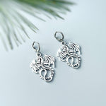 Silver Dragon Earrings dangle handmade Fantasy whimsigoth jewelry stainless steel grunge gothic statement earrings witchy gift for women