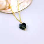 Dainty Black Onyx Heart Necklace, Faceted Onyx Pendant in 14k Gold Fill, Sterling Silver July Birthstone whimsigoth Jewelry witchy gothic