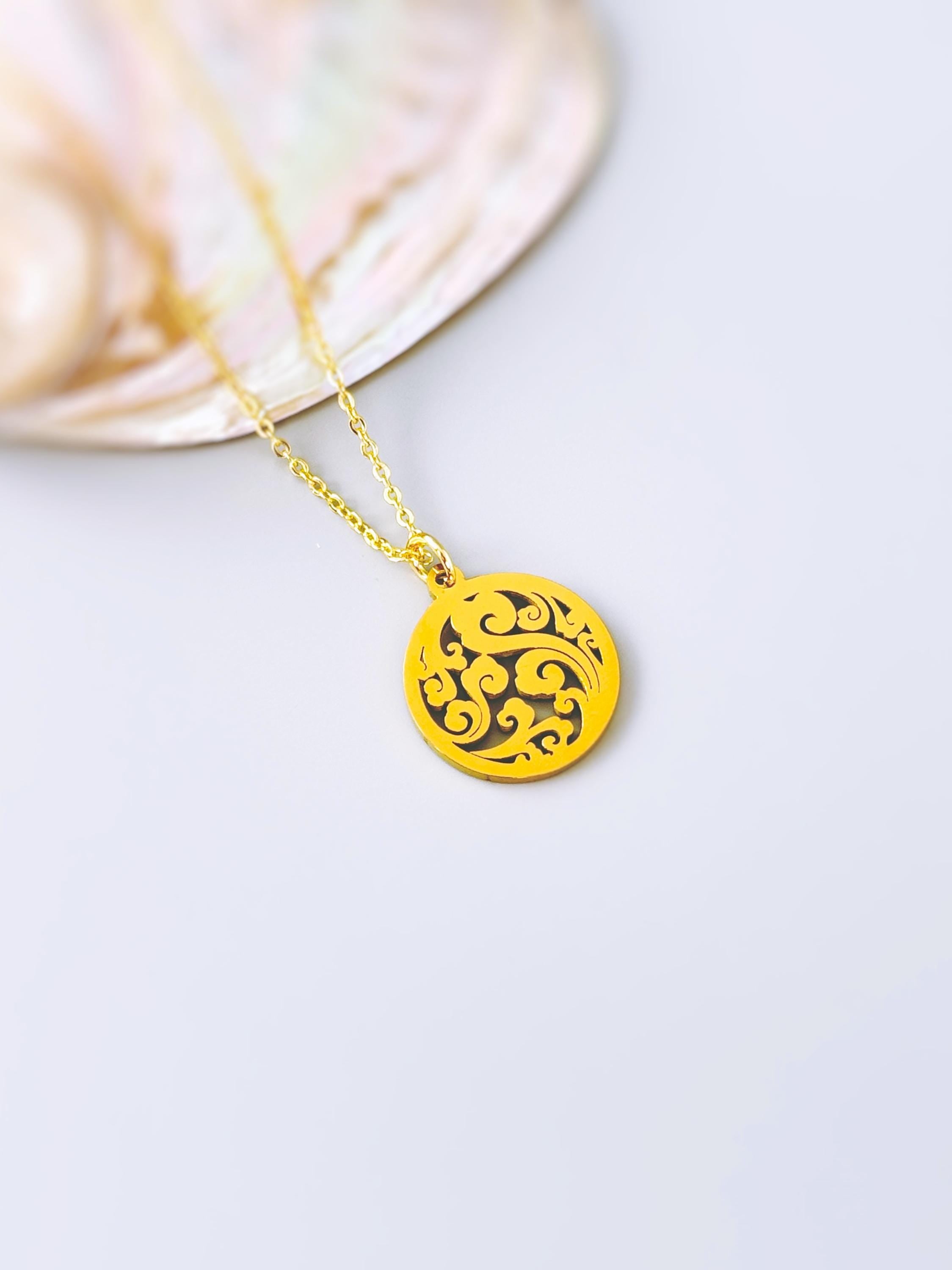 Dainty Filigree Cloud Necklace sky wave pendant handmade jewelry gift for outdoor nature lovers and adventurers sister, mom, girlfriend bff