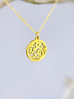 Dainty Filigree Gold Cloud Necklace sky pendant handmade jewelry gift for outdoor nature lovers and adventurers daughter, sister, mom, girlfriend