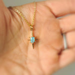 Gold North Star Necklace dainty aqua blue Polaris pendant minimalist crystal necklace travel jewelry gift for graduation adventurer daughter