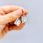 Book Earrings dangle handmade silver Bookish Jewelry unique dangling fun charm earrings nerdy bookish gift for book clubs, teachers, readers