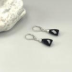 Onyx Earrings Dangle Sterling Silver 14k Gold Leverback  Dangling Teardrop Black Gemstone Dangle Earrings Minimalist Handmade Jewelry gift